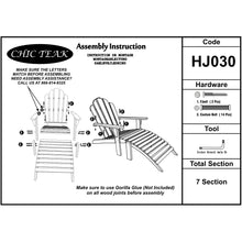 Teak Wood Adirondack Chair With Footstool