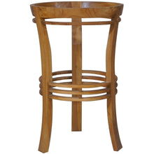 Waxed Teak Wood Half Moon Bar Table with 36" Round Glass Top - Chic Teak