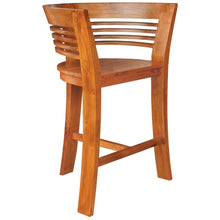 Waxed Teak Wood Half Moon Bar Stool - Chic Teak