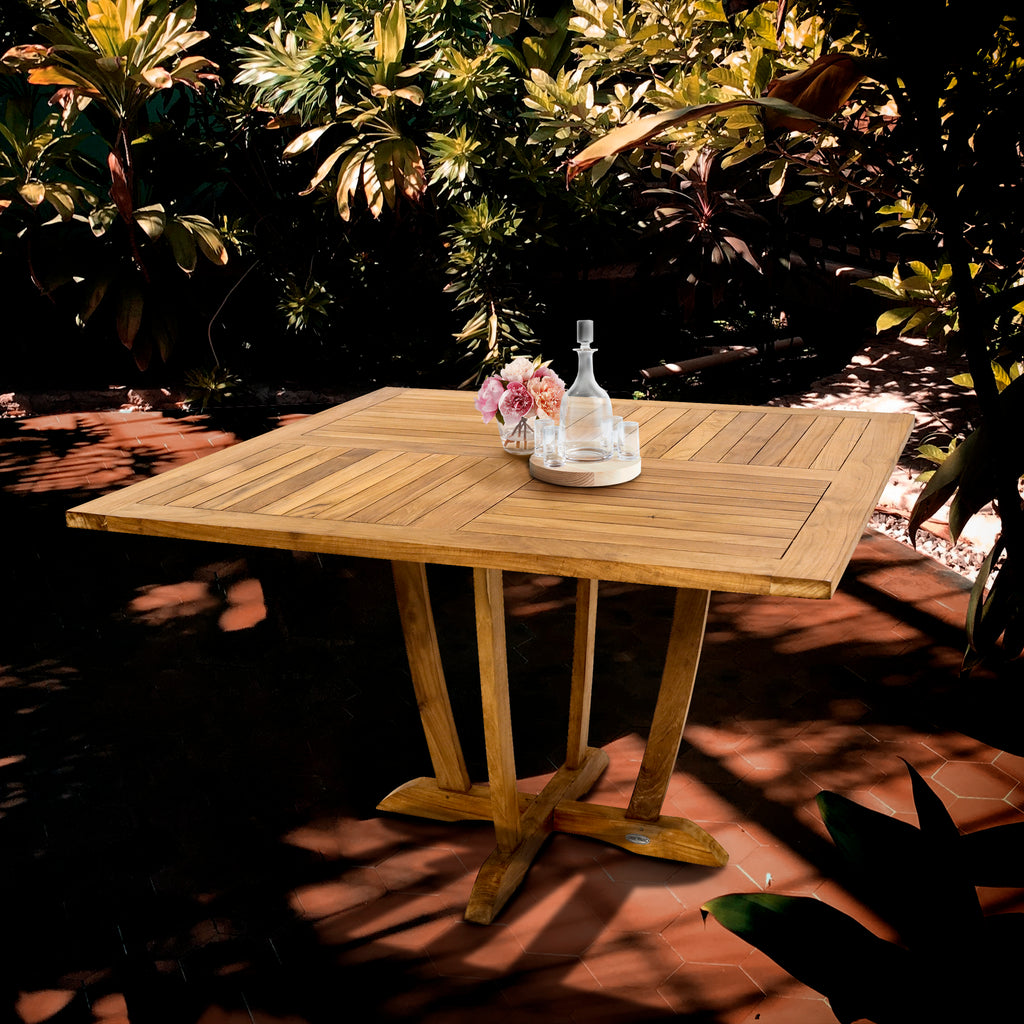 Teak Wood Amsterdam Square Dining Table, 47 inch by Chic Teak only