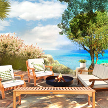 Teak Wood Castle Deep Seating Patio Lounge Chair with Cushions
