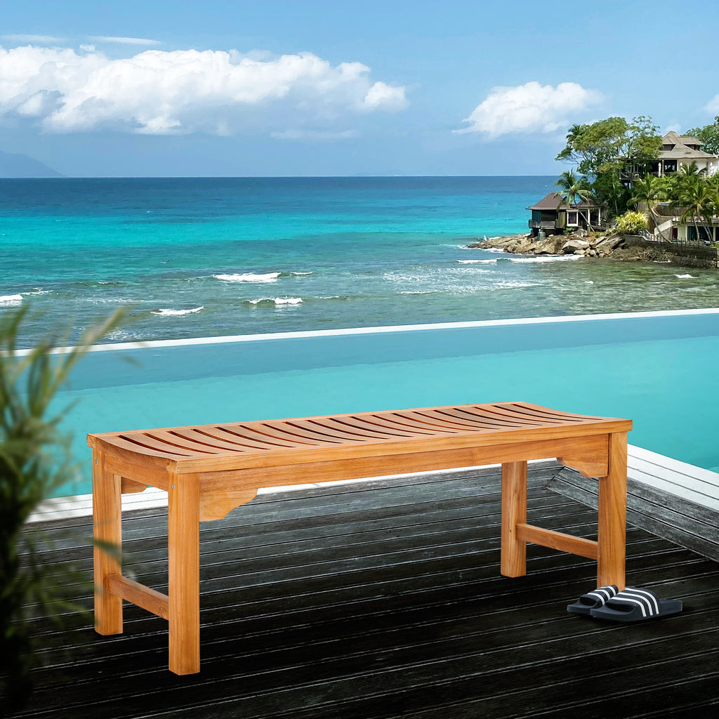 Teak Wood Santa Monica Backless Bench - 4 foot by Chic Teak only