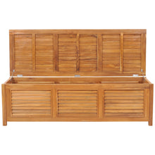 Teak Wood Manhattan Pool and Deck Storage Cushion Box