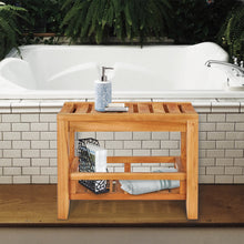 Teak Wood Bahama Shower Stool, 24 inch