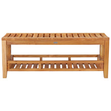Teak Wood Nassau Shower Stool / Bench with Shelf, 47 inch