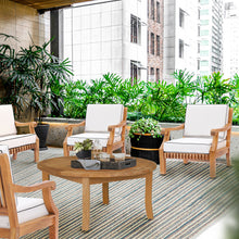 Teak Wood Castle Deep Seating Patio Lounge Chair with Cushions