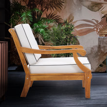 Teak Wood Castle Deep Seating Patio Lounge Chair with Cushions