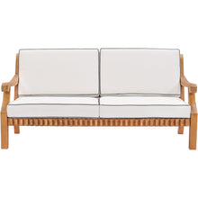 Teak Wood Castle Deep Seating Patio Love Seat with Cushions