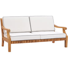 Teak Wood Castle Deep Seating Patio Love Seat with Cushions