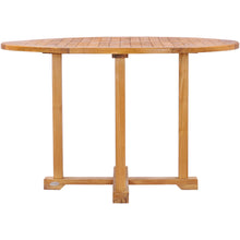 Teak Wood Hatteras Round Outdoor Patio Dining Table, 48 Inch