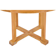 Teak Wood Hatteras Round Outdoor Patio Dining Table, 48 Inch