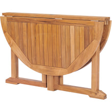 Teak Wood Butterfly Round Outdoor Patio Folding Table, 47 Inch - Chic Teak