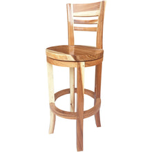 Suar Olympia Live Edge Bar Stool Chair with Swivel Seat - Chic Teak