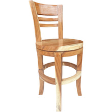 Suar Olympia Live Edge Counter Stool Chair with Swivel Seat - Chic Teak