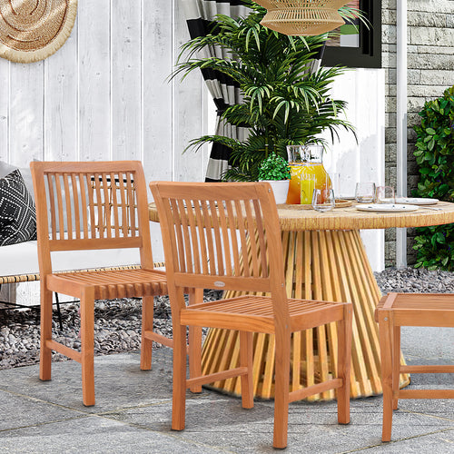 Teak Wood Castle Side Chair
