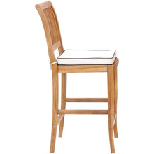 7 Piece Teak Wood Castle 71" Rectangular Large Bistro Bar Set including 2 Barstools with Arms and 4 Barstools