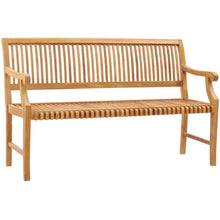 Teak Wood Castle Bench with Arms, 5 ft