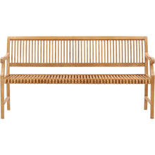 Teak Wood Castle Bench with Arms, 6 ft