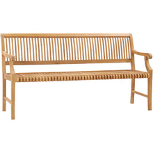 Teak Wood Castle Bench with Arms, 6 ft