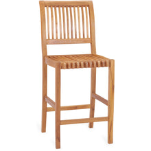 7 Piece Teak Wood Castle 71" Rectangular Large Bistro Bar Set including 2 Barstools with Arms and 4 Barstools