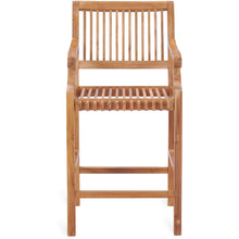 Teak Wood Castle Barstool with Arms