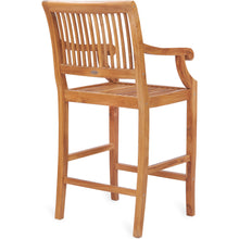 Teak Wood Castle Barstool with Arms