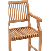 Teak Wood Castle Counter Stool with Arms