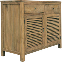 Recycled Teak Wood Louvre Cabinet with 2 Doors & 2 Drawers - Chic Teak