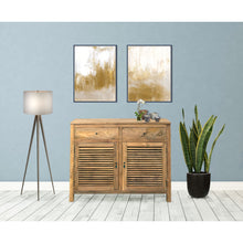 Recycled Teak Wood Louvre Cabinet with 2 Doors & 2 Drawers - Chic Teak