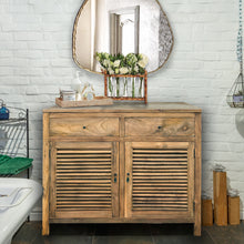 Recycled Teak Wood Tarragona Bathroom Linen Cabinet with 2 Doors & 2 Drawers