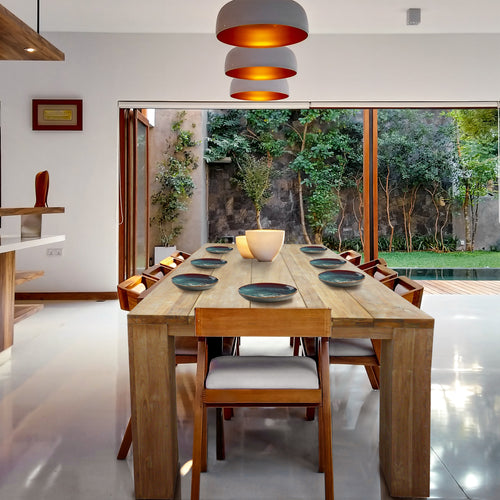 Recycled Teak Wood Marbella Rectangular Dining Table, 71 Inch