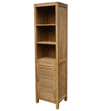Recycled Teak Wood Lumbrera Vertical Bathroom Linen Cabinet with 1 Door & 3 Shelves