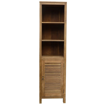 Recycled Teak Wood Lumbrera Vertical Bathroom Linen Cabinet with 1 Door & 3 Shelves