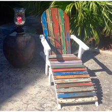 Adirondack Chair Including Footstool Made From Recycled Teak Wood Boats - Chic Teak