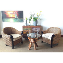 Teak Wood Root Side Table with 24" Round Glass Top - Chic Teak