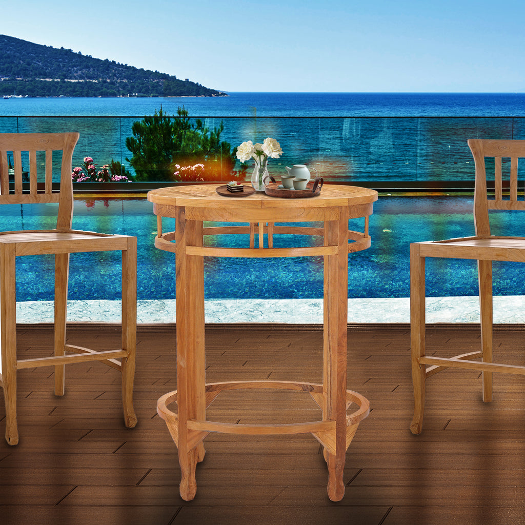 Teak Wood Half Moon Bar Stool by Chic Teak only $708.18