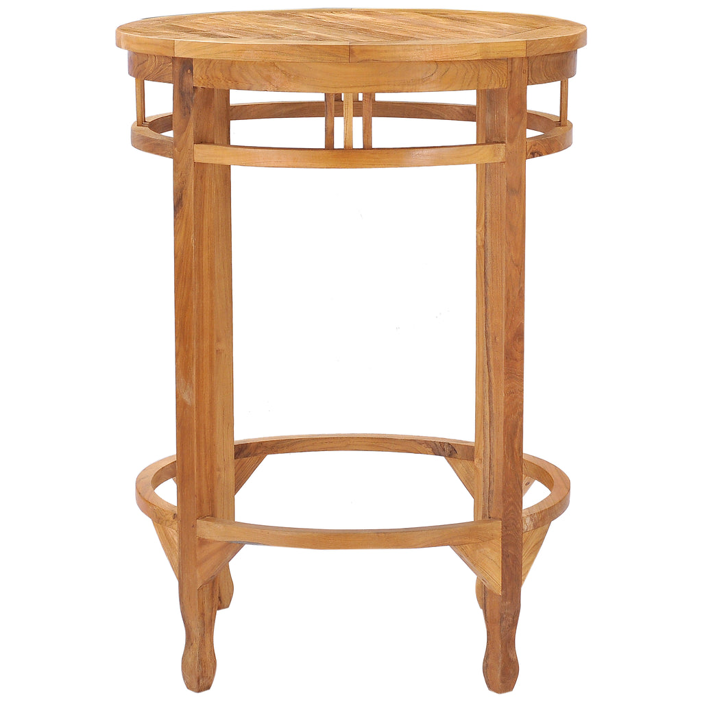 Teak Wood and Iron Round Bar Stool by Chic Teak only $203.13