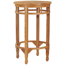 Small Teak Wood Orleans Bar Table, 27 Inch Round