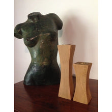 Slim Recycled Teak Wood Candleholder, set of 2 - Chic Teak