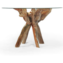 Teak Wood Root Bar Table Including 47 Inch Glass Top - Chic Teak