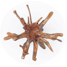 Teak Wood Root Dining Table Including a Round 48 Inch Glass Top - Chic Teak