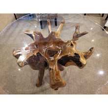 Teak Wood Root Dining Table Including a Round 48 Inch Glass Top - Chic Teak