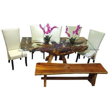 Teak Wood Root Dining Table Including a 71 x 40 Inch Glass Top - Chic Teak