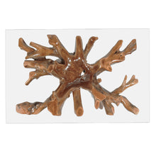 Teak Wood Root Dining Table Including a 55" x 43" Glass Top