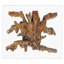 Teak Wood Root Dining Table with 43 inch Square Glass Top