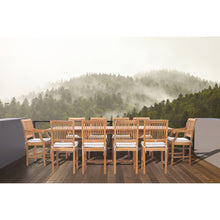 11 Piece Teak Wood Castle Patio Dining Set with Rectangular Double Extension Table, 8 Side Chairs and 2 Arm Chairs