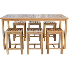 Teak Wood Antigua Rectangular Bistro Table, Counter Height (55", 63" and 71" sizes)