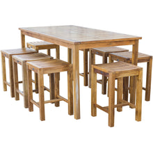 Teak Wood Antigua Rectangular Bistro Table, Counter Height (55", 63" and 71" sizes)