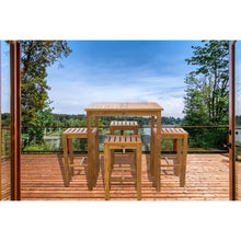 5 Piece Teak Wood Havana Patio Bar Set with 35" Table & 4 Barstools - Chic Teak