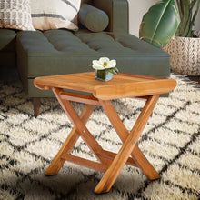 Teak Wood Miami Footstool / Side Table